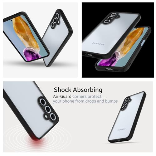 Image of KAPAVER Hybrid Clear Back Cover Case for Galaxy M15 /F15 | Protective Shockproof Cleare Hard PC Soft Flexible Black TPU Cover