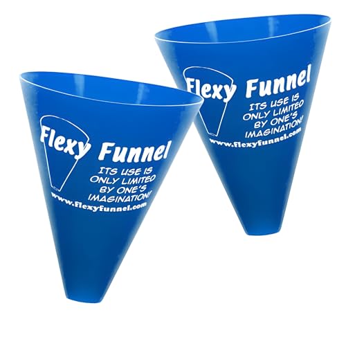 Flexy Funnel LB2XFLEXYFUNNEL Blue Silicone Funnel Tool (3 Inch) – Folding Funnel For Liquids, Fluids, Dry Ingredients, Powders – Formable Funnel For Kitchen, Automotive, Lab Use cover