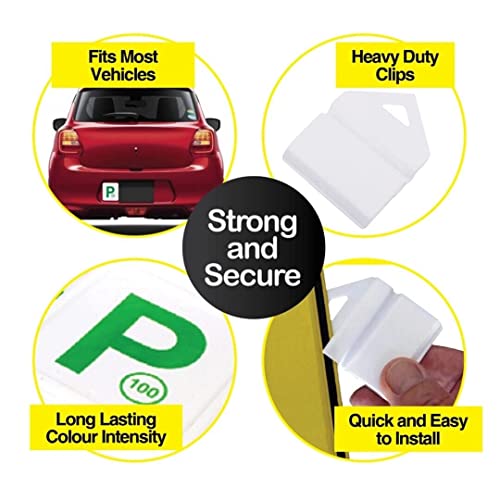 image for [4PCE] SAS Automotive Clip-On License Plate L, Strong and Secure Stand