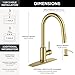 FORIOUS Gold Kitchen Faucet with Pull Down Sprayer, Modern Single Hole Kitchen Sink Faucet with Soap Dispenser, Deck Plate, Single Handle, High Arc Stainless Steel for RV Bar Farmhouse Laundry