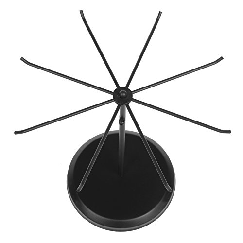 image for MyGift 8-Hook Adjustable Height Black Metal Rotating Necklace & Bracel