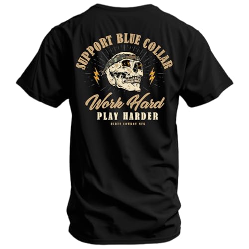 Combat Iron Men's Graphic T-Shirt | Work Hard, Play Harder | Cotton-Poly Blend | Athletic Fit, Tagless Comfort