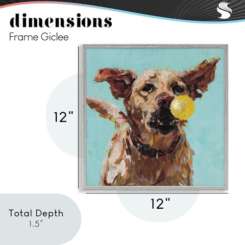 Poster encadré Stupell Industries tableau chien blanc moderne - 5