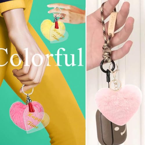 Porte-clés colorés en forme de cœur BetterJonny lot de 72 pièces pour création bricolage - 4