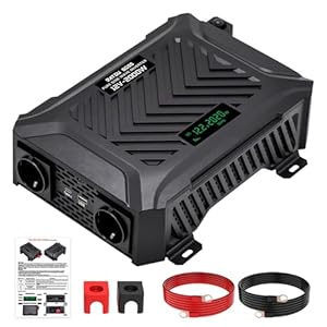 DATOUBOSS Omvormer 12v naar 230v Zuivere Sinus 2000W/4000W, Omvormer 12v naar 230v met 2 EU Stopcontacten, USB & Type-c-uitgang en LCD-Display, Voor Thuis, Campers, Vrachtwagens