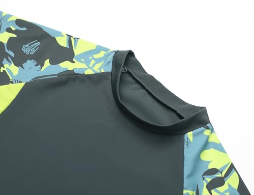 Image of Boys Swimsuits UPF50+UV Swimwear Set Two Piece Rash Guard with Hat for Kids 4-14 Years