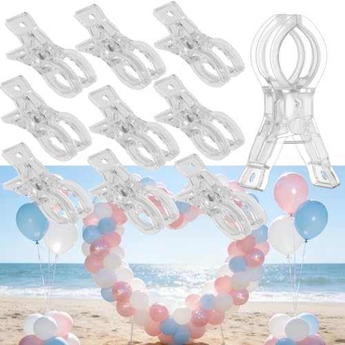 Pinces à ressort transparentes robustes pour décorations et arche de ballons x10 - 2
