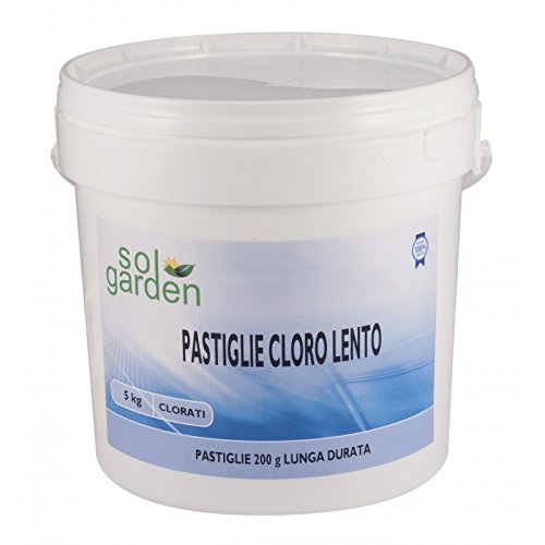 5KG PASTIGLIE 200GR TRICLORO 90% LENTO DISSOLVIMENTO TRATTAMENTO ACQUA PISCINA