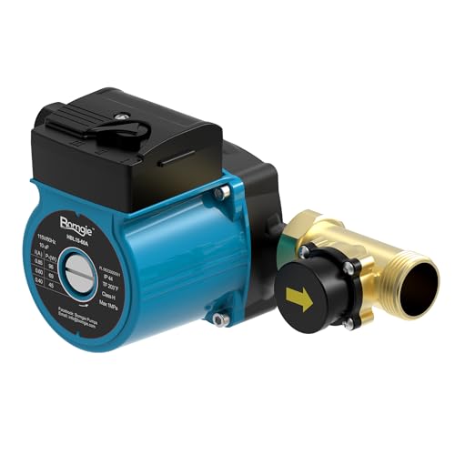 Image of BOMGIE Hot Water Recirculating Pump 3-Speed 115V 96W，40LPM Cast Iron Circulation Pump Instant Water Heater w/Adapter，Automatic Male Thread Brass Water Flow Switch，Heated Flooring System (HBL15-60A)
