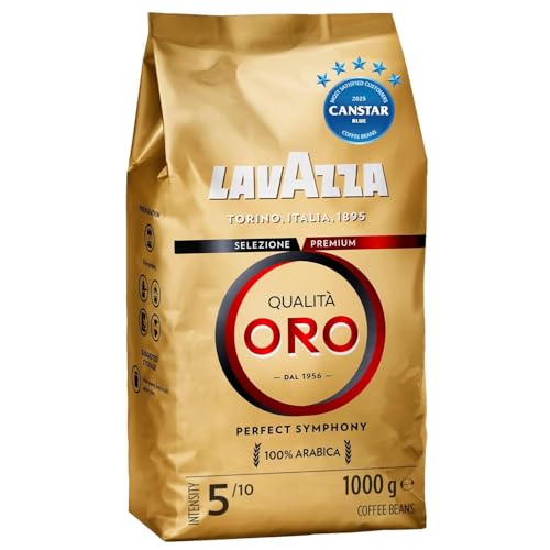 Lavazza, Qualità Oro, 1 Kg, Coffee Beans, Ideal for Bean to Cup Machine and a Filter Coffee Machine, with Fruity and Flowery Aromatic Notes, 100% Arabica, Intensity 5/10, Medium Roast