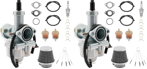 Image of PZ26 Carburetor with Air Filter Replacement for 1981-1984 Honda XR100, 1985-2004 XR100R, 2004-2013 CRF100F, TRX250, TRX250EX Recon, CB125, Taotao & More (Pack of 2)