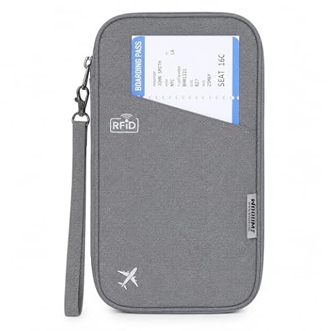 Passport Holder Family Water Resistant Travel Document Light Grey