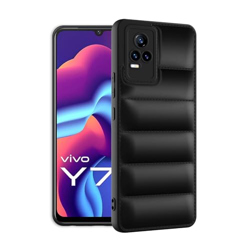 Image of Plus Puffer Case Camera Protection Soft Back Cover for Vivo Y73 2021 | Vivo V20 2021 | Vivo Y73 4G - Black