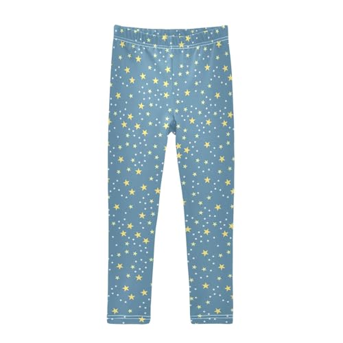 Star and Night Sky Pattern Girls Leggings,Workout Leggings for Girls Toddler Athletic Leggings Size for 3-10T