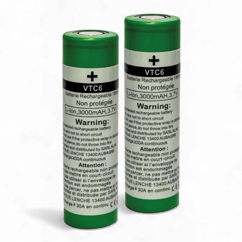 Exclu Certy Accu, Piles Rechargeables 3.7V 3000mAh – Batteries Haute Capacité Lithium-ION pour Cigarettes Electroniques, Lampe LED, Télécommande, Outils, Voiture RC, Outils Électriques (Pack de 2) Exclu Certy Accu, Piles Rechargeables 3.7V 3000mAh – Batteries Haute Capacité Lithium-ION pour Cigarettes Electroniques, Lampe LED, Télécommande, Outils, Voiture RC, Outils Électriques (Pack de 2)