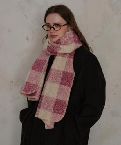 Winter Warm Scarf for Women Cold Weather Chunky Wrap Shawl Scarfs Big Thick Soft Plaid Blanket Scarves3