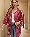 Argstar Women's Kimono Cardigans Casual Summer Tops Cover up Open Front Floral Print Resort Wear/Beachwear