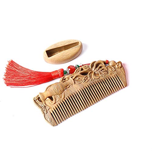 Chinese Wooden Birthday Gifts for Women - Chinese Heritage Handmade Carving sandalwood comb