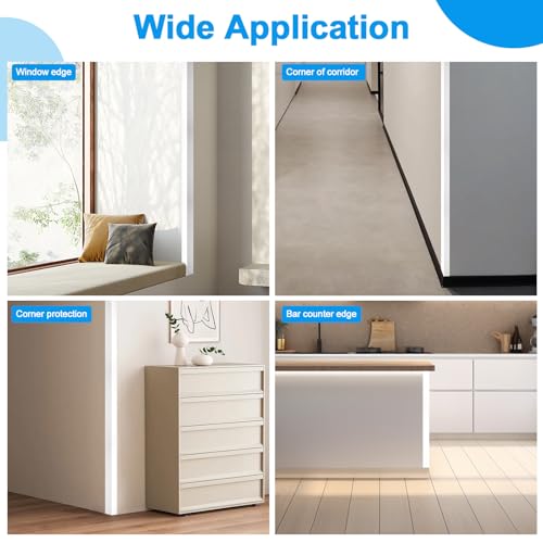 Image of 8Pack Aluminum Metal Corner Protector, 45″x 2″ Peel and Stick L Molding Corner Guards with 90 Angle, for Wall Door Frame Cabinet Furniture Baseboard Protection and Decoration (White)