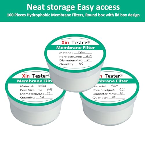 Image of Xin Tester 100 Pieces Nylon Disc Membrane Filters, 50 mm Diameter, 0.05m Pore Size