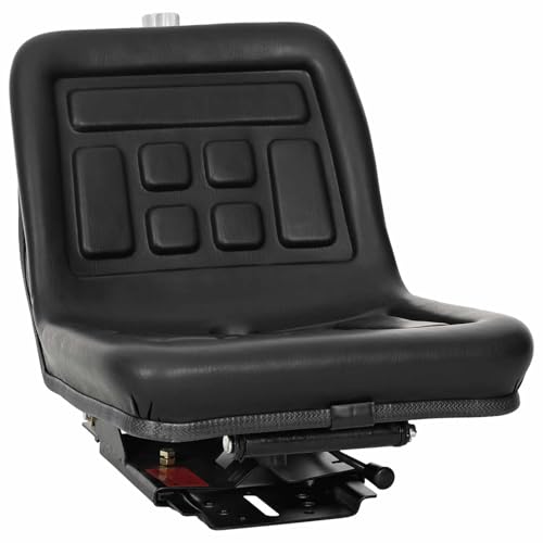 Image of vidaXL Tractor Seat with Suspension Black 39.5 x 52 x 43 cm