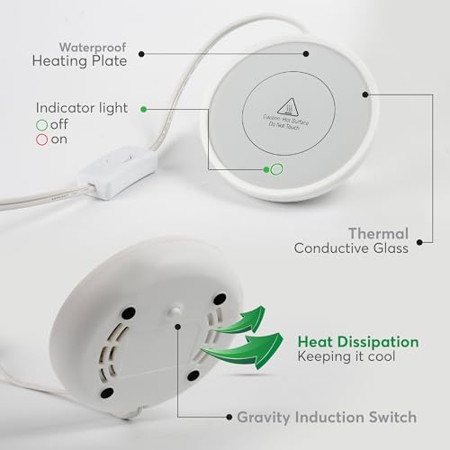 Compact 17W Cup Warmer with Gravity Switch