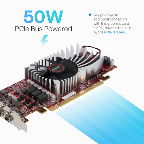 Image of VisionTek AMD Radeon RX 550 4GB GDDR5 4x Mini DP Graphics Card | 4 Monitor Support, Low Profile SFF, Full Height Bracket Included, Single Slot, 50W Bus Powered, Multi-Display Productivity