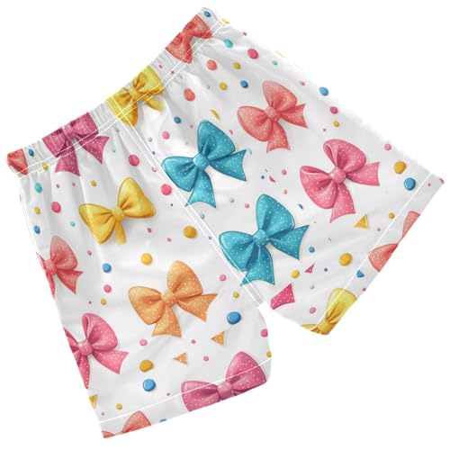 Pigsaly Boys Swim Trunks Bright Polka Dots Ribbon Colorful Bow Boys Board Shorts Swimsuit Swimwear Summer Bathing Suit 4T2