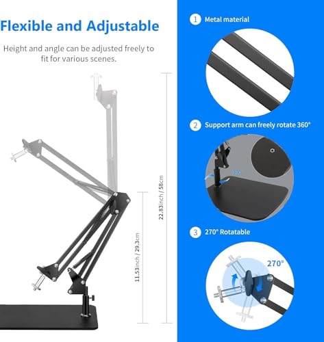 AceTaken MX Brio Suporte para webcam, suporte de braço de mesa para Logitech MX Brio 4K, Biro 4K, Br