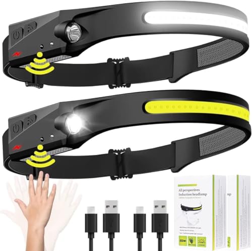 LANTERNA LED DE CABEÇA HEADLAMP RECARREGÁVEL. POTENTE FAROLETE DE 350 LUMENS RESISTÊNTE A ÁGUA E IMP