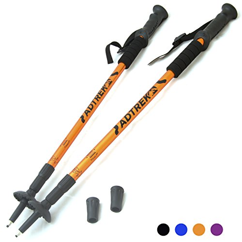 Adtrek Antishock Extending Hiking/Walking Poles Adjustable Telescopic Sticks