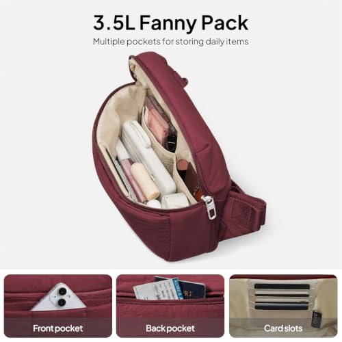 Image of TOPEAST Waist Pack 3.5L Fanny Packs with Water Bottle Holder