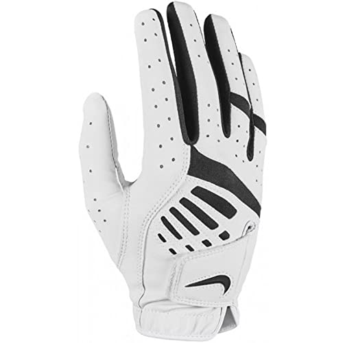 NIKE NGGWDFR4 White Carta Football Golf Gloves Womens DURA Feel IX R/H-LG, gal