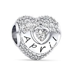 Silver April Birthstone Charms