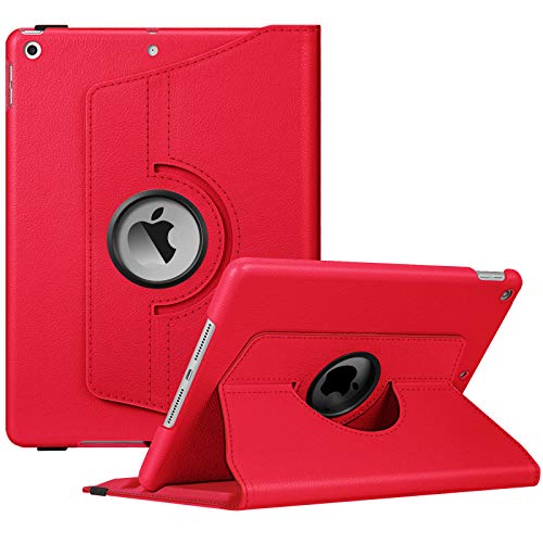 Image of Fintie Rotating Case for iPad 9th Generation (2021) / 8th Generation (2020) / 7th Gen (2019) 10.2 Inch - 360 Degree Rotating Stand Cover with Pencil Holder, Auto Wake Sleep, Red