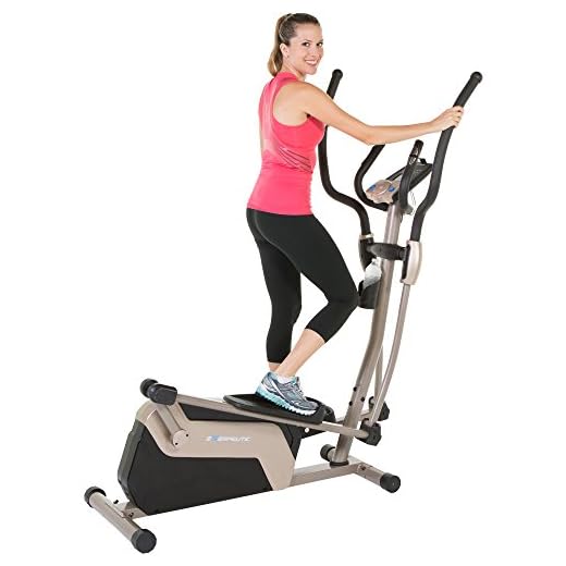EXERPEUTIC 1318 5000 Magnetic Elliptical Trainer with Double Transmission Drive