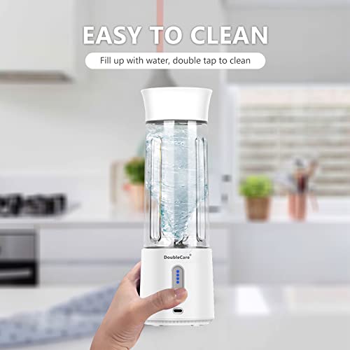 Portable Blender for Shakes and Smoothies,500ml Electric Juicer, 4000mAh Smoothie Blender with BPA-Free, USB Rechargeable Fresh Juice Blender for Travel, Gym, Outdoors, and Home, Cream White