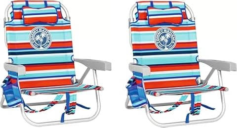 Tommy Bahama Plecak na krzesło plażowe, 2-pak aluminium (tropikalny zachód słońca)