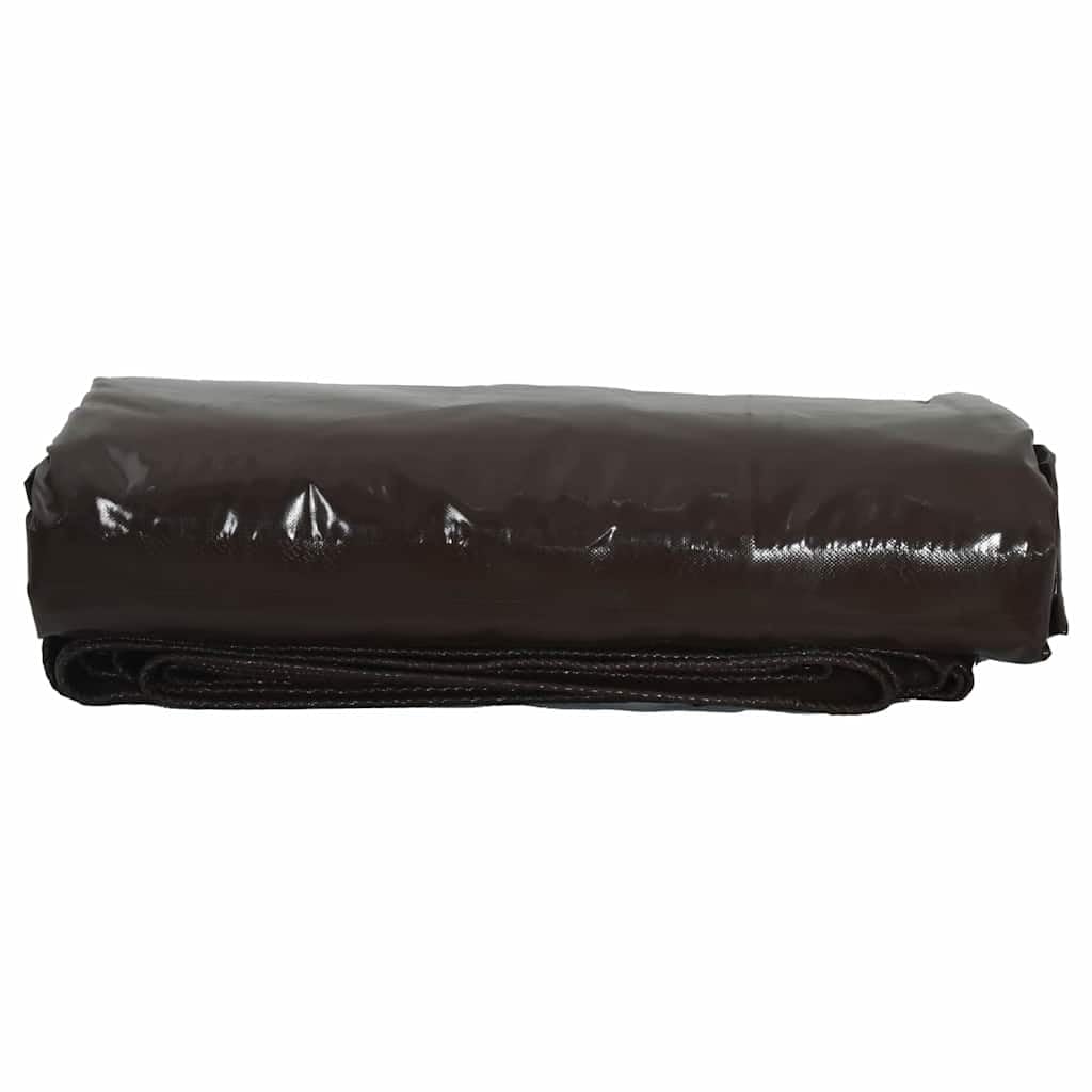 Telone in tela, 650 g/m², marrone, 4 x 8 m, impermeabile, con rivestimento in PVC, antistrappo, resistente alle intemperie, con occhielli in metallo, per giardino, terrazza, garage, auto