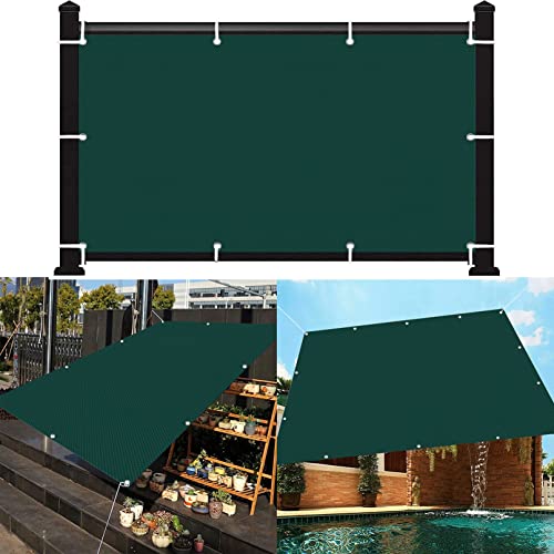 Voile d'ombrage rectangulaire 1.2x4m vert avec oeillets pour balcon
