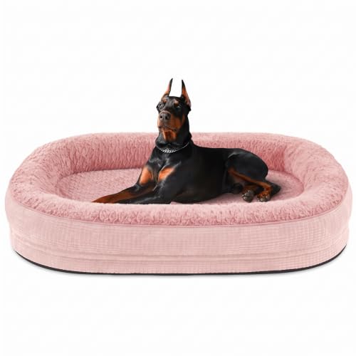 JOEJOY XXL Orthopedic Dog Bed for Large Dogs, 360° Oval Bolster, 48"