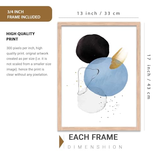 Image of kotart Painting for Wall Decoration - Modern Art Wall Decor Framed Painting for Living Room Bedroom - Framed Wall Posters /Paintings with Frame Set of 3 (Art 2, 13x17 inch)