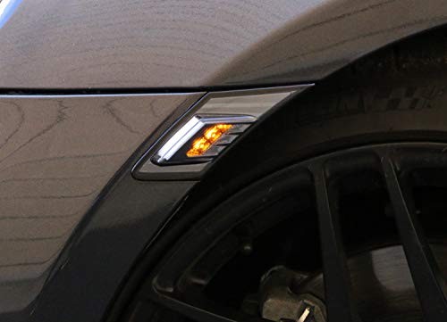 Ijdmtoy Jdm Smoked Lens White/Amber Dual Color Led Front Sidemarkers Compatible With 2013-16 Scion Fr-S, 2013-21 Subaru Brz, 2017-21 Toyota 86 (Parking: White Led, Turn Signal: Amber Led) #TOP4