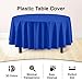 Exquisite 12-Pack Premium Plastic 84-Inch Round Tablecloth - Dark Blue