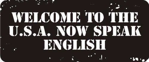 3 - Welcome to The U.S.A. Now Speak English 1 1/4" x 3" Hard Hat Biker Helmet Stickers Bs568