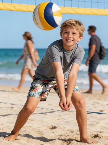 Image of Boys Neon Shirts Dry Fit Athletic T Shirts UPF 50+ Performance Cooling Shirt Short Sleeve Rash Guard Kids Top for Boys Girls