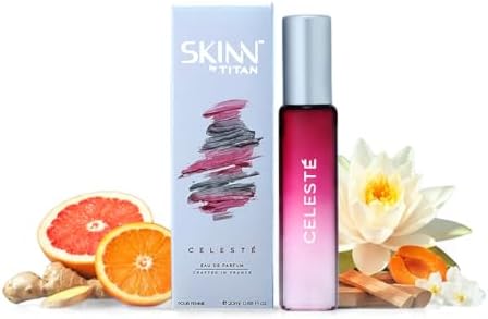Skinn By Titan | Celeste Perfume - 20 Ml | Perfume For Woman | Gift for Women | Premium Fragrance | Grooming Essentials | Long Lasting Smell for Women |Floral, Fruity , Fresh | Eau De Parfum