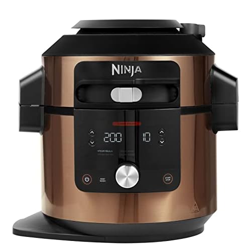 Ninja Foodi MAX 14-in-1 SmartLid Multi Cooker, 7.5L Electric Pressure Cooker & Air Fryer, Combi-Steam, Slow Cook, Bake, Grill, Copper/Black Amazon Exclusive OL650UKCP