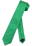 Vesuvio Napoli Narrow Necktie Metallic GREEN 2.5' Skinny Thin Men's Neck Tie