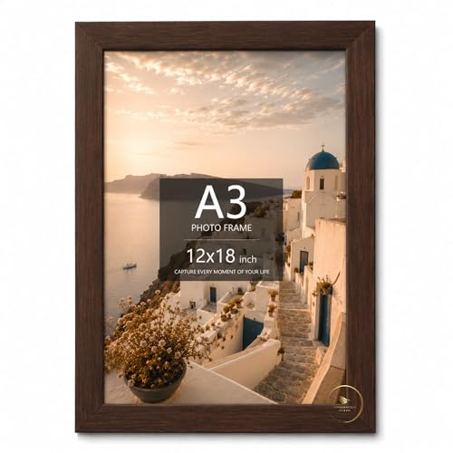 Image of AbhiKalpya Art Studio A3 Size Photo Frame Wall Hanging Picture Frame For Home and Office Wall Decoration 12x18 inch (Brown)
